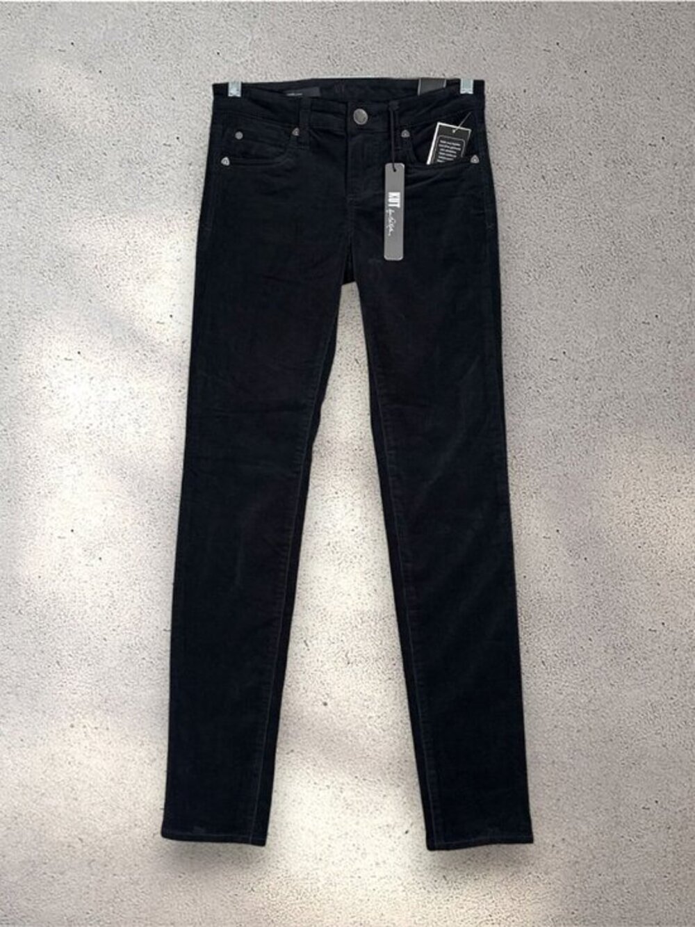 KUT From The Kloth Diana Skinny Corduroy Pants Women’s 2 Black Minimalist Chic
